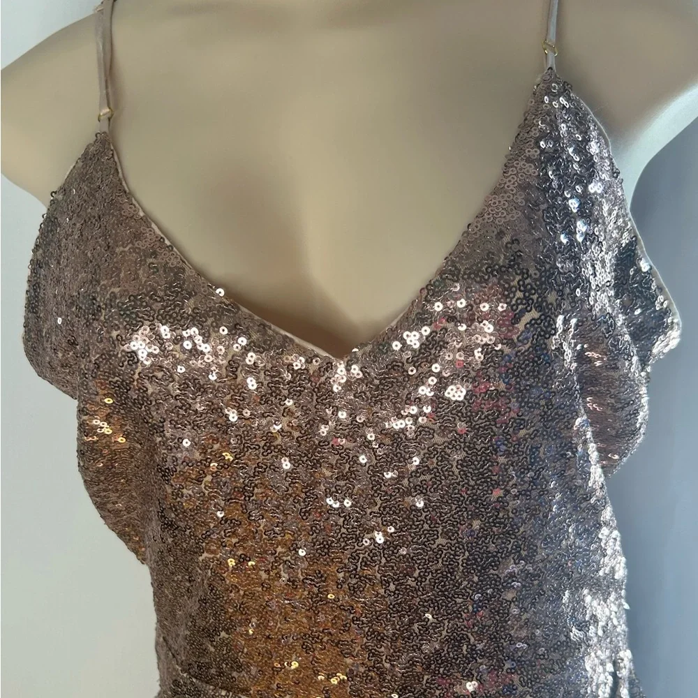 NWT De Novo Women’s Sequin Rose Gold Dress. Size M - Picture 14 of 16